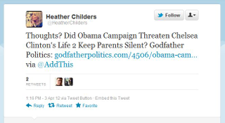 Illustration for article titled Nutjobs Rally Around 'Barack Obama Was Totally Going to Murder Chelsea Clinton' Conspiracy Theory